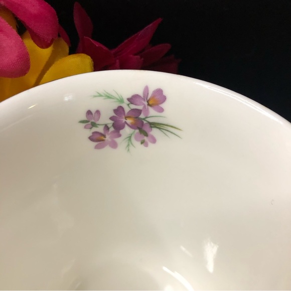 Set Of 2 Vintage Salem China English Collection Floral Gold Trim Ribbed Mugs - Picture 5 of 14